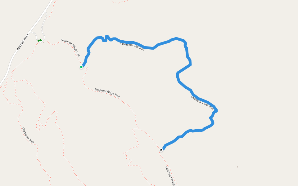 Overlook Loop Trail walking route map in Jamestown