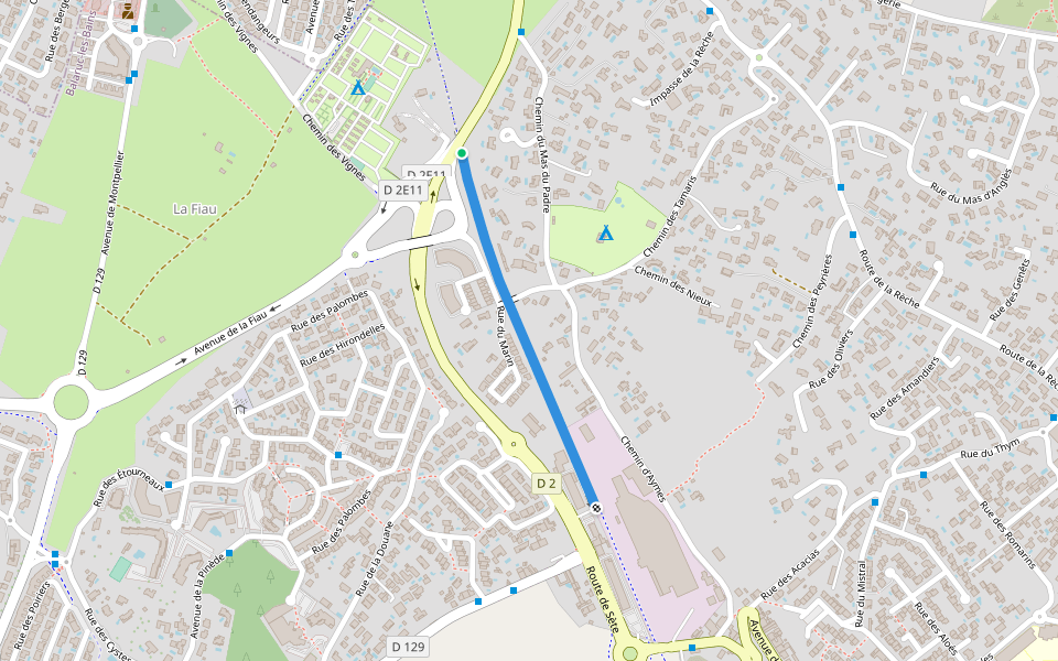 ancienne voie ferrée voie verte en projet walking route map in Balaruc-les-Bains