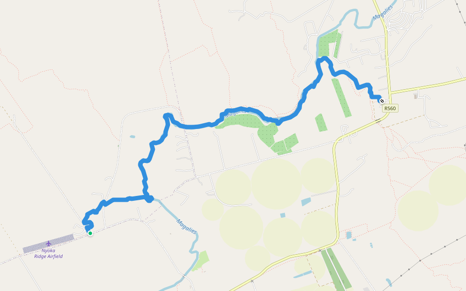 River Singletrack walking route map in Hartbeespoort