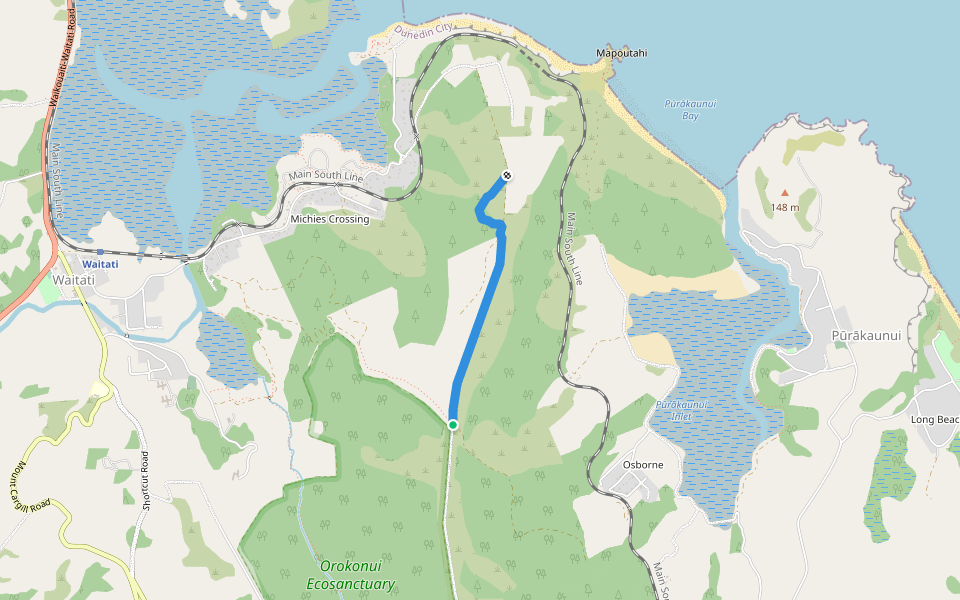 Dave's Track walking route map in Waitati