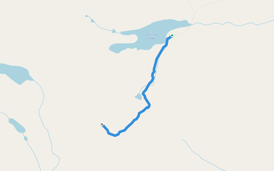 Twin Lakes & Mount Monolith Viewpoint Trail walking route map in Dawson City