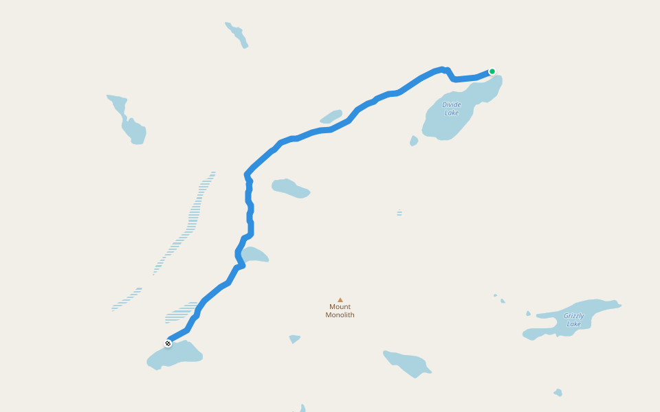 Talus Lake Trail walking route map in Dawson City