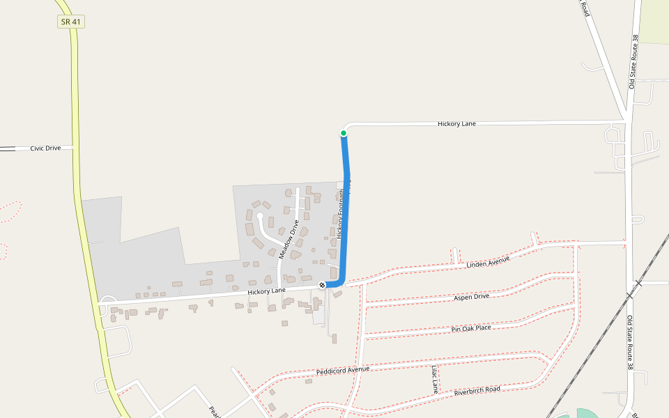 Hickory Footpath walking route map in Washington Court House