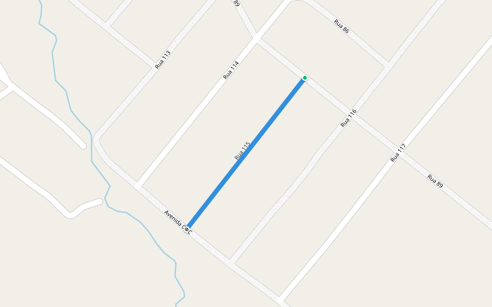 Rua 115 walking route map in Caucaia