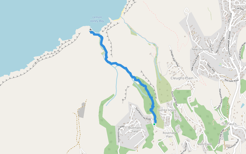 Lemon Valley Postbox Walk walking route map in Ruperts