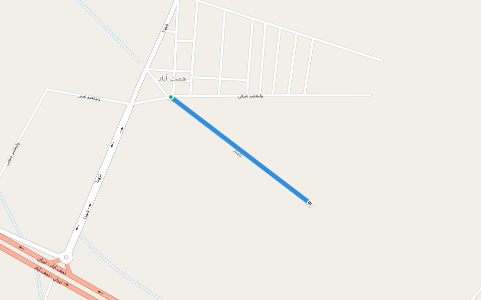 پاچنار walking route map in Hemat ãbãd