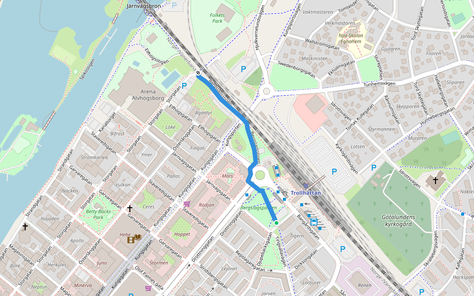 Bergslagsstigen walking route map in Trollhättan