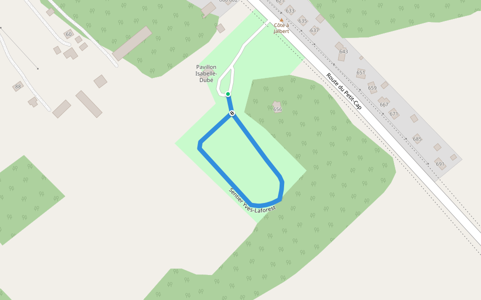 Sentier Yves-Laforest walking route map in Cap-Saint-Ignace
