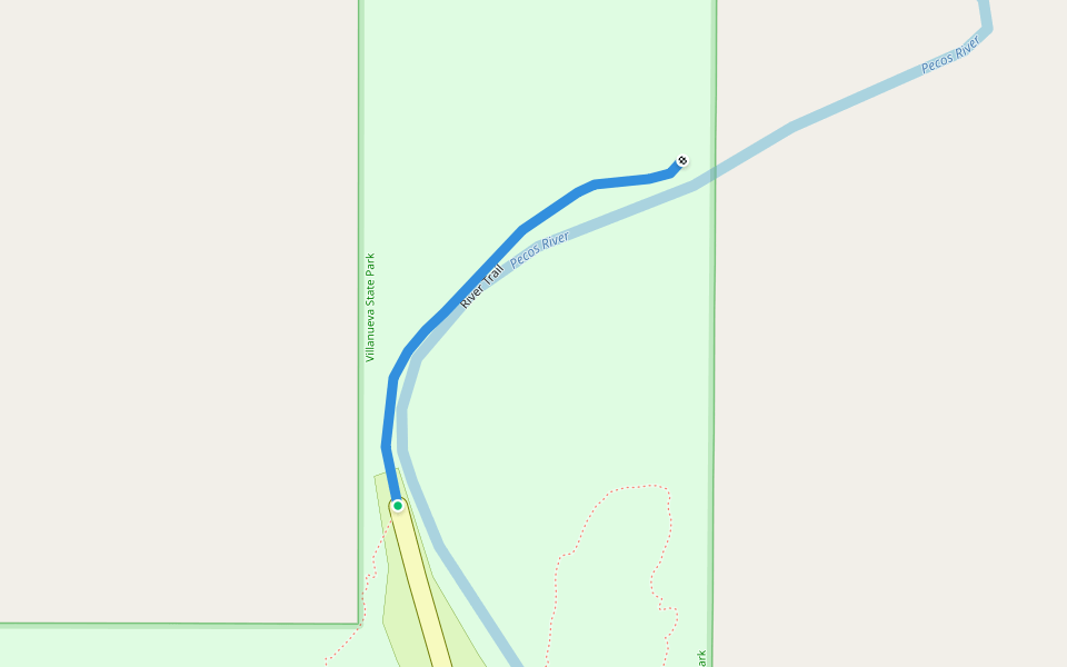 River Trail walking route map in Villanueva