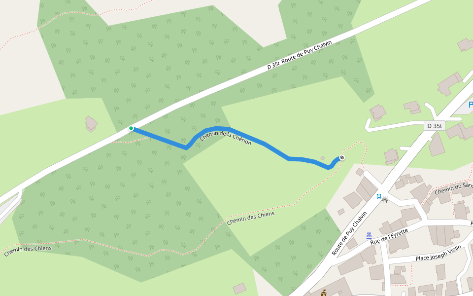 Chemin de la Chérion walking route map in Puy-Saint-André