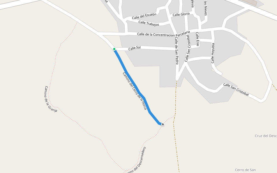 Camino del Cerro de la Horca walking route map in Olmeda del Rey