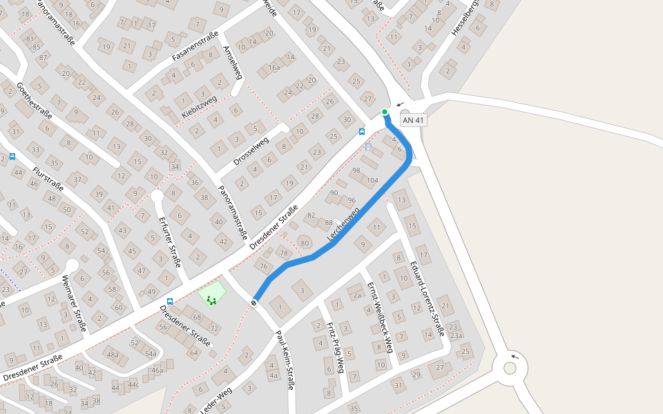 Lerchenweg walking route map in Feuchtwangen