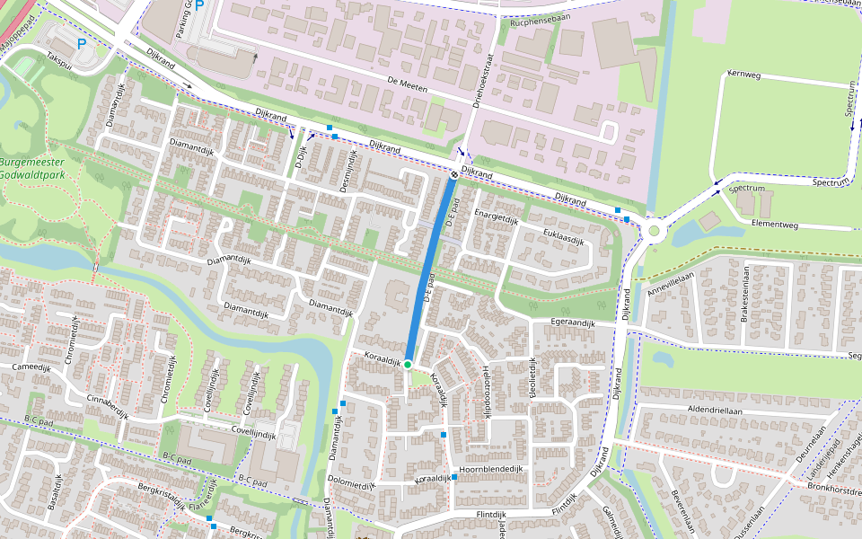 D-E pad walking route map in Roosendaal