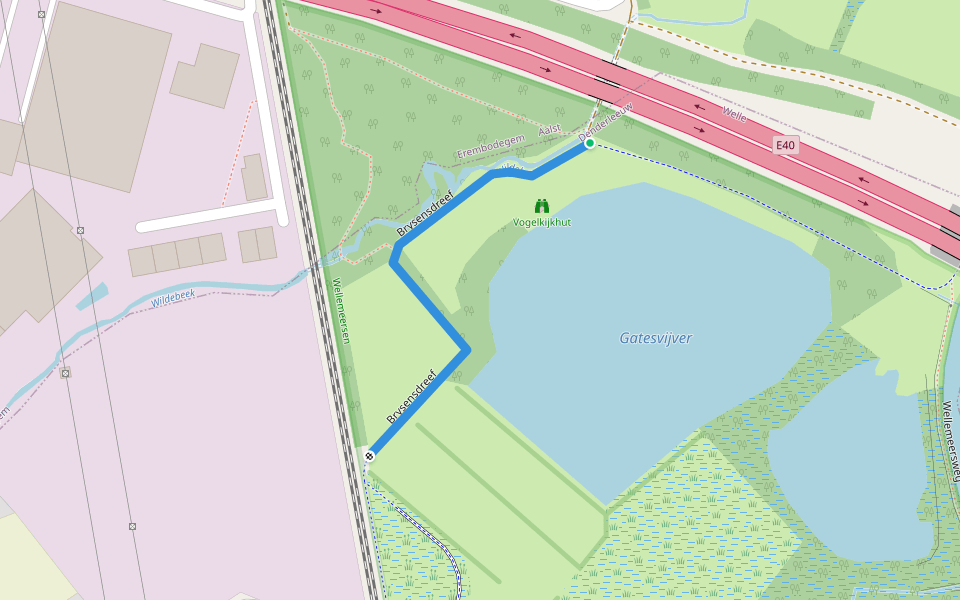 Brysensdreef walking route map in Denderleeuw