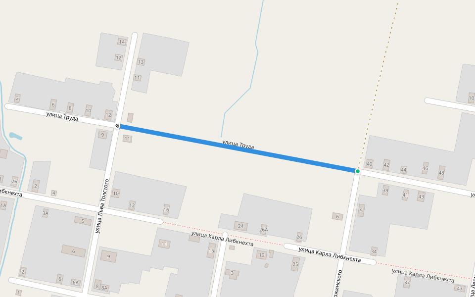 улица Труда walking route map in Zuyevka