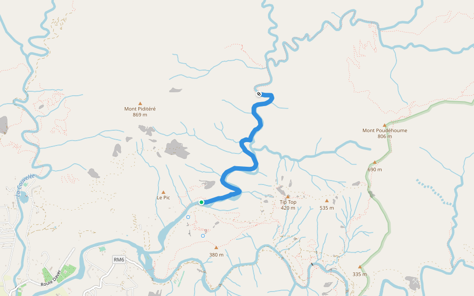 Sentier de la Branche Nord walking route map in Dumbéa