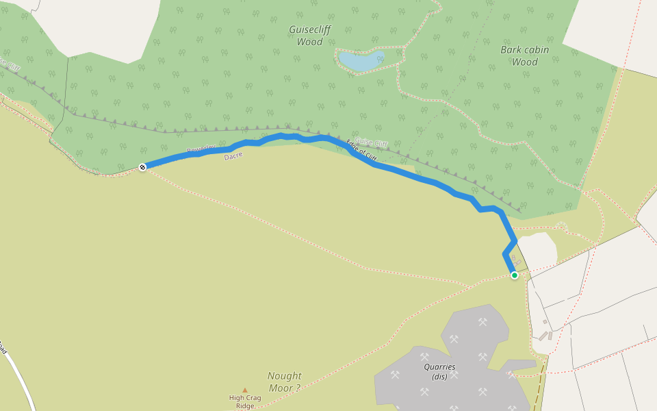 Edge of Cliff walking route map in Heyshaw