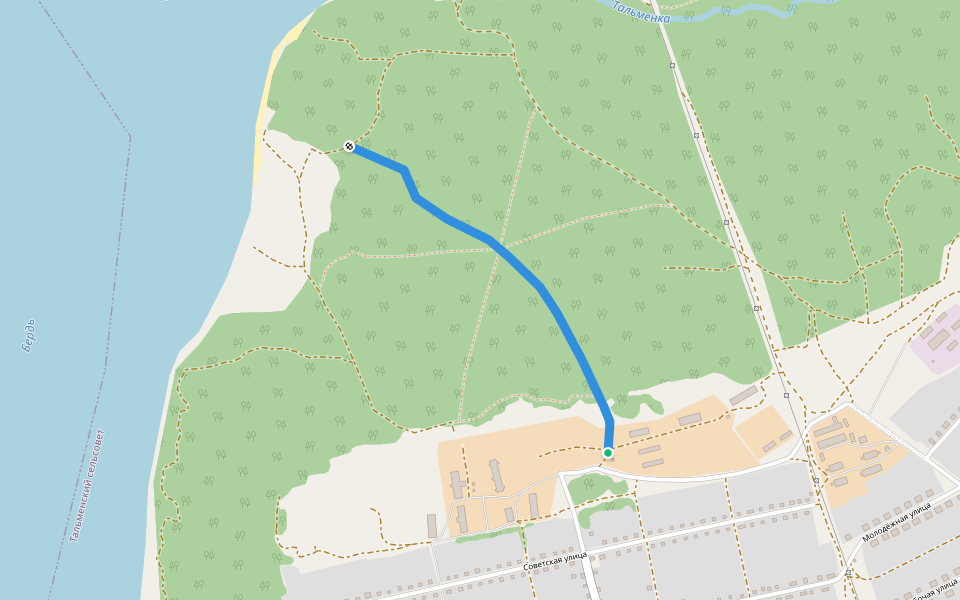 Старая дорога walking route map in Tal'menka