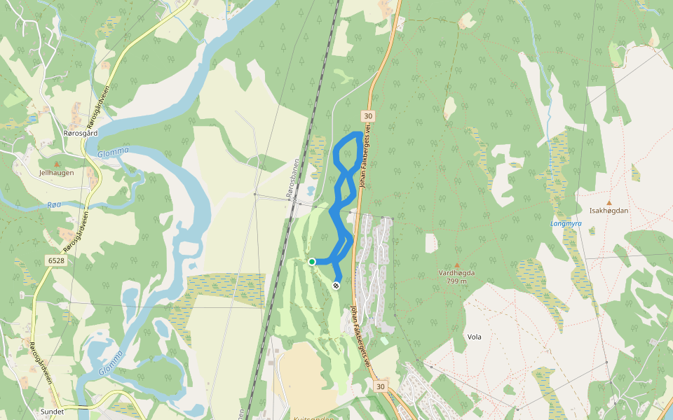 NMløypa 1977 walking route map in Oppsal