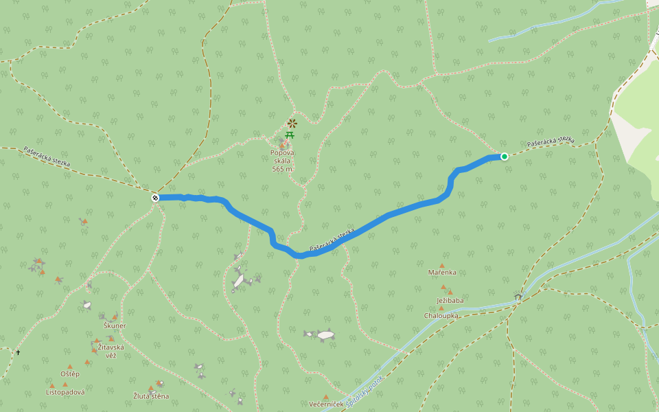 Pašerácká stezka walking route map in Hrádek nad Nisou