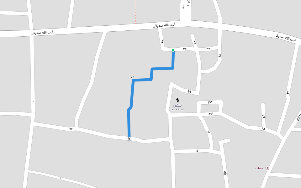 ۴۹ walking route map in Sharifabad