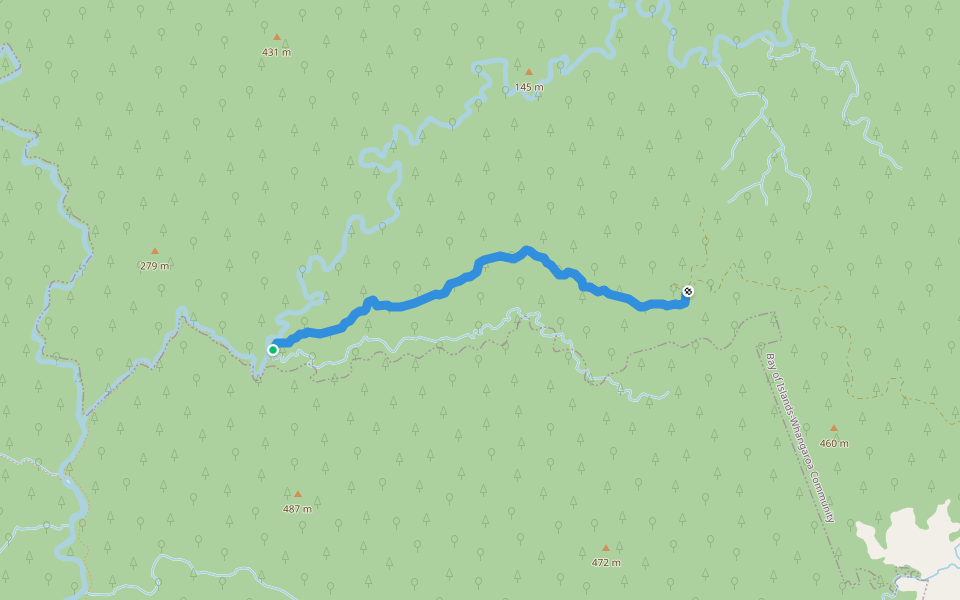 Pukatea Ridge Track walking route map in Ōkaihau