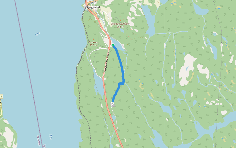 Gamle Vestlandske Hovedveg walking route map in Sirnes
