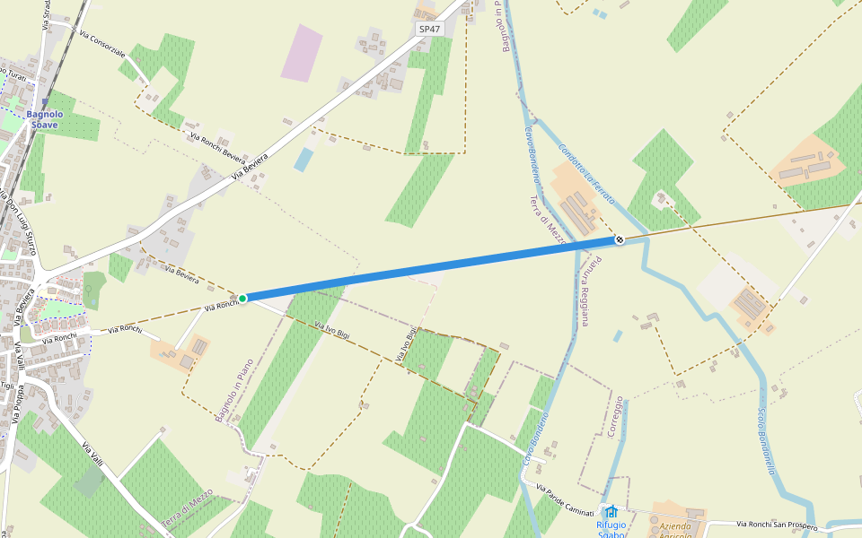 Via Ronchi walking route map in Bagnolo in Piano