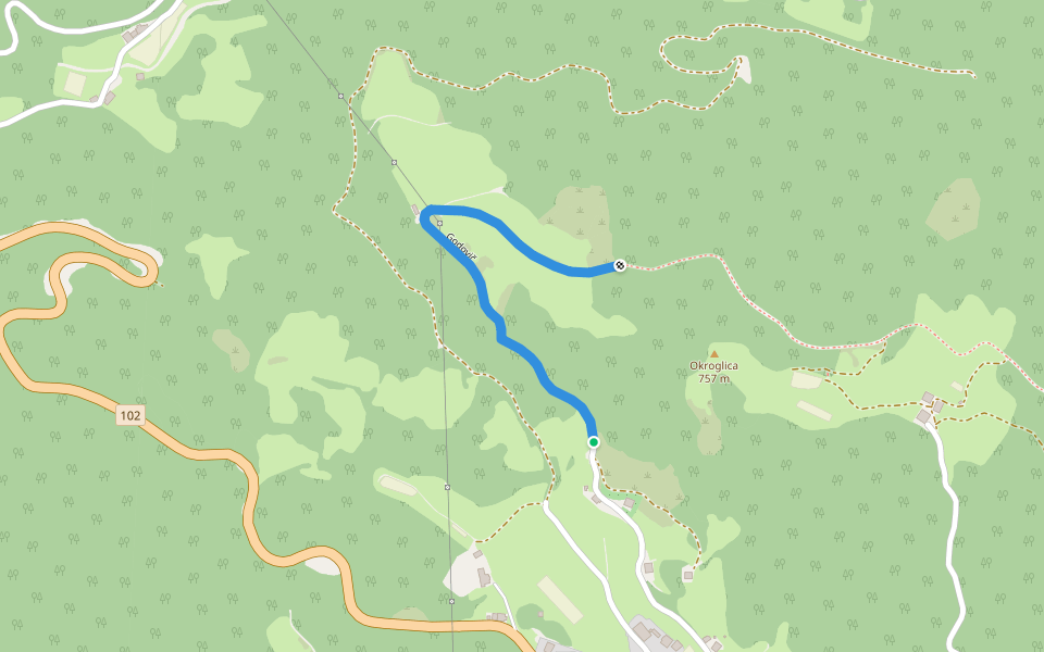 Godovič walking route map in Godovič