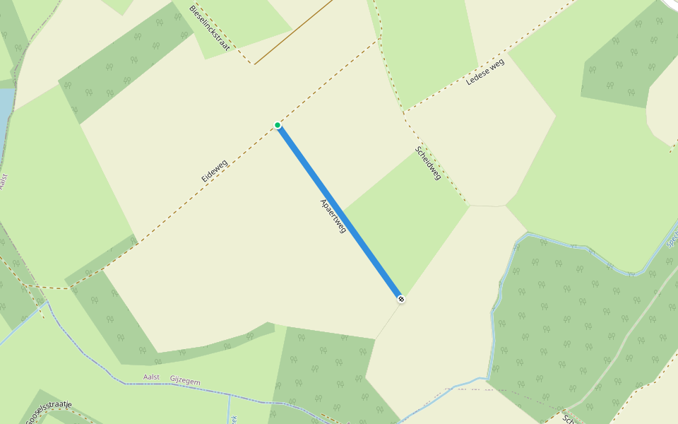 Apaertweg walking route map in Lede