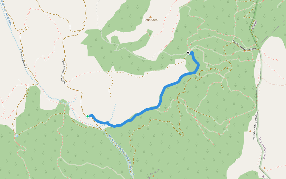 Senda La Resentida walking route map in Nalda