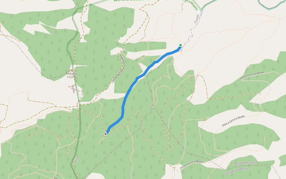 Senda La Barriguilla walking route map in Clavijo