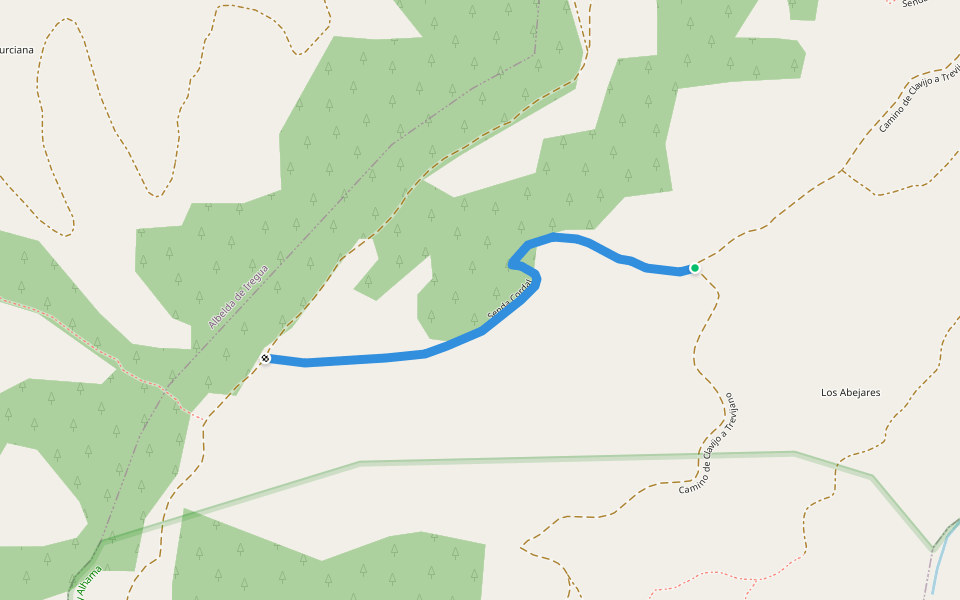 Senda Cordal walking route map in Clavijo