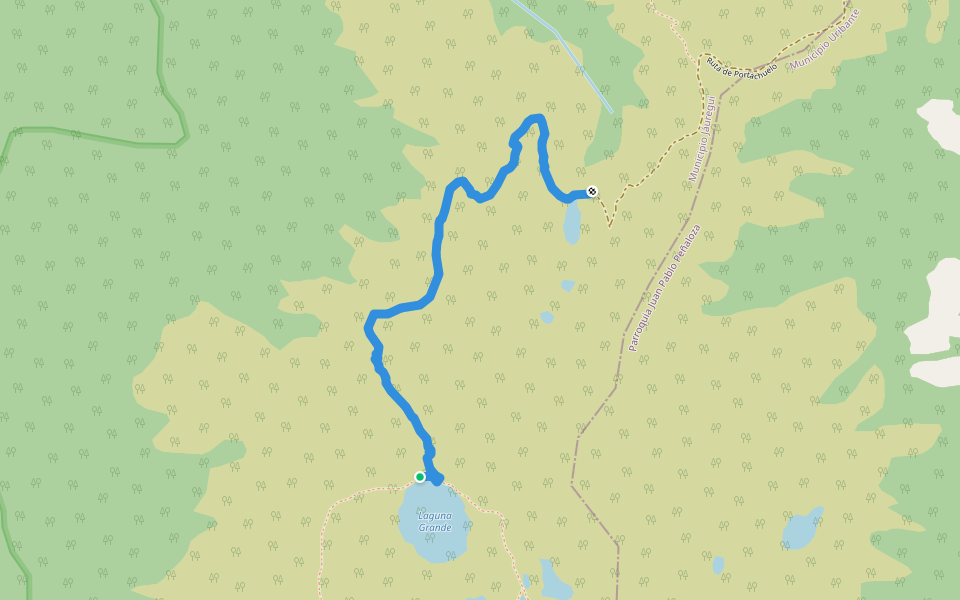 Ruta del Cienagón walking route map in Ureña