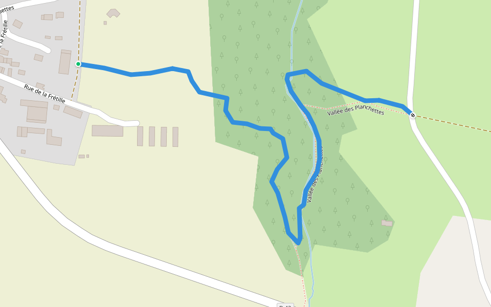 Vallée des Planchettes walking route map in La Chapelle-Bouëxic