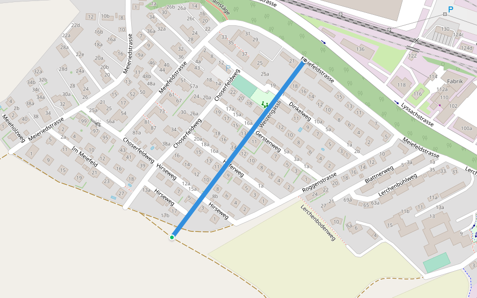 Weizengässli walking route map in Burgdorf