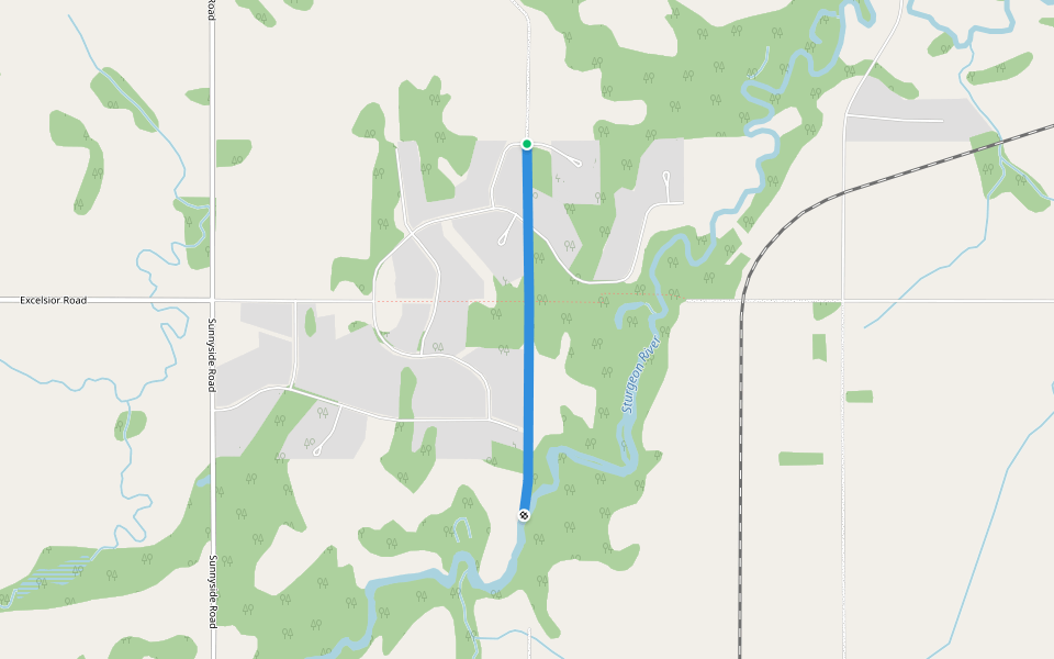 Range Road 235 allowance walking route map in Hewitt Estates