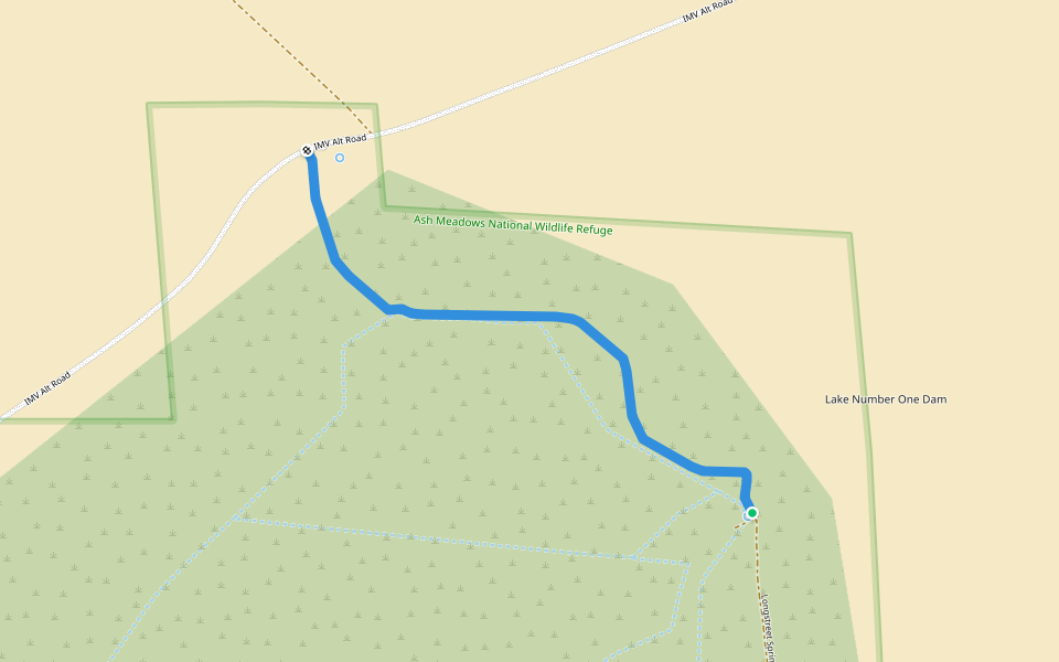 Longstreet Spring Road walking route map in Amargosa Valley