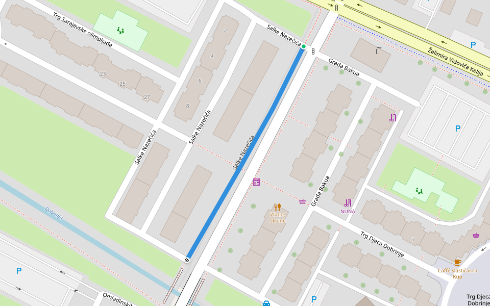 Salke Nazečića walking route map in Sarajevo