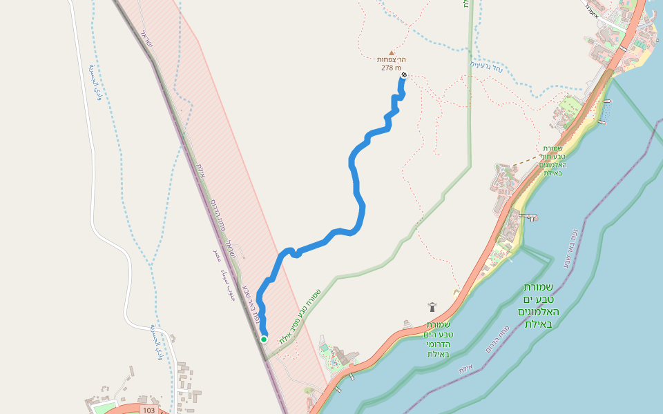 טאבה-הר צפחות walking route map in Eilat