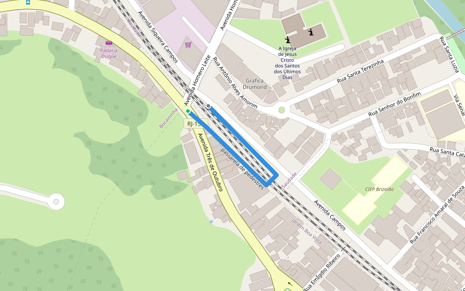 passarela de pedestres walking route map in Barra Mansa