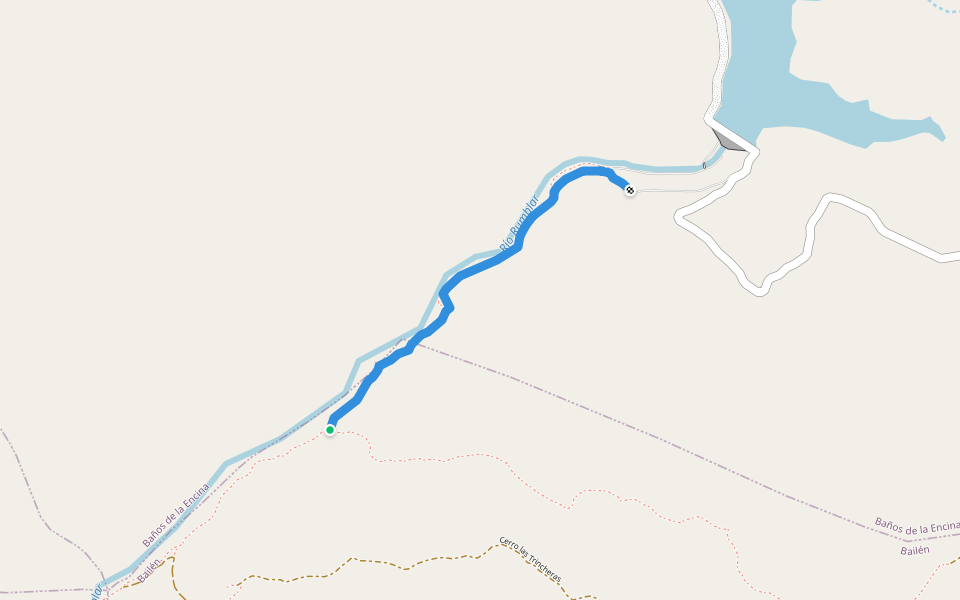Cañada Real Vereda de Bailén walking route map in Bailén
