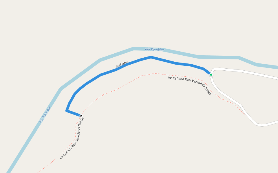 Arañazos walking route map in Baños de la Encina