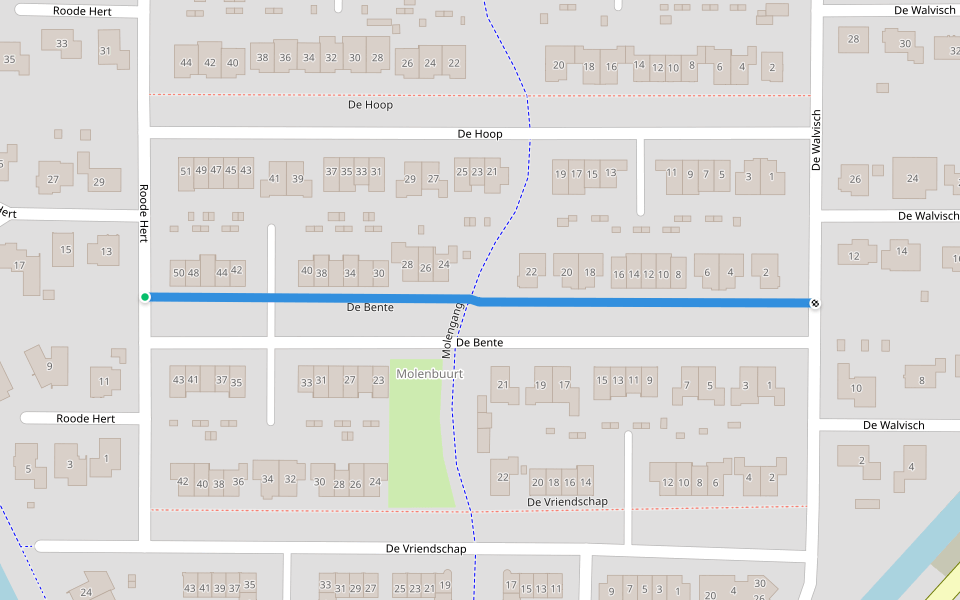 De Bente walking route map in Zeewolde
