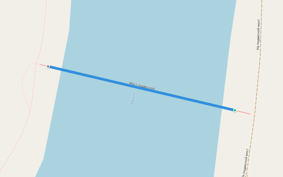 Мост подвесной walking route map in Khuzhir