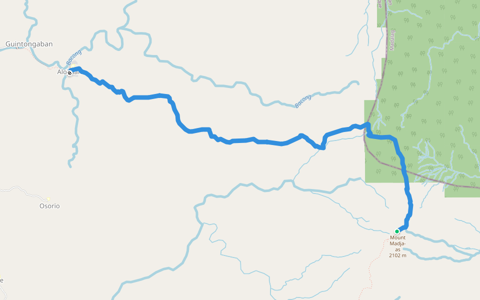 Madjaas Alojipan Trail walking route map in Culasi