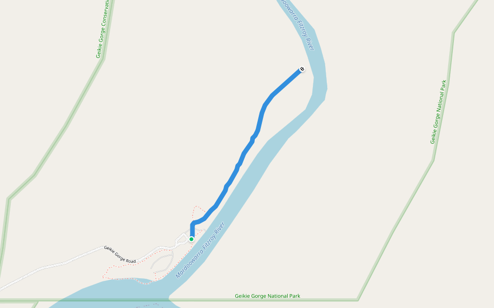 Balili Rarrgi Trail walking route map in Wunaamin Miliwundi Ranges