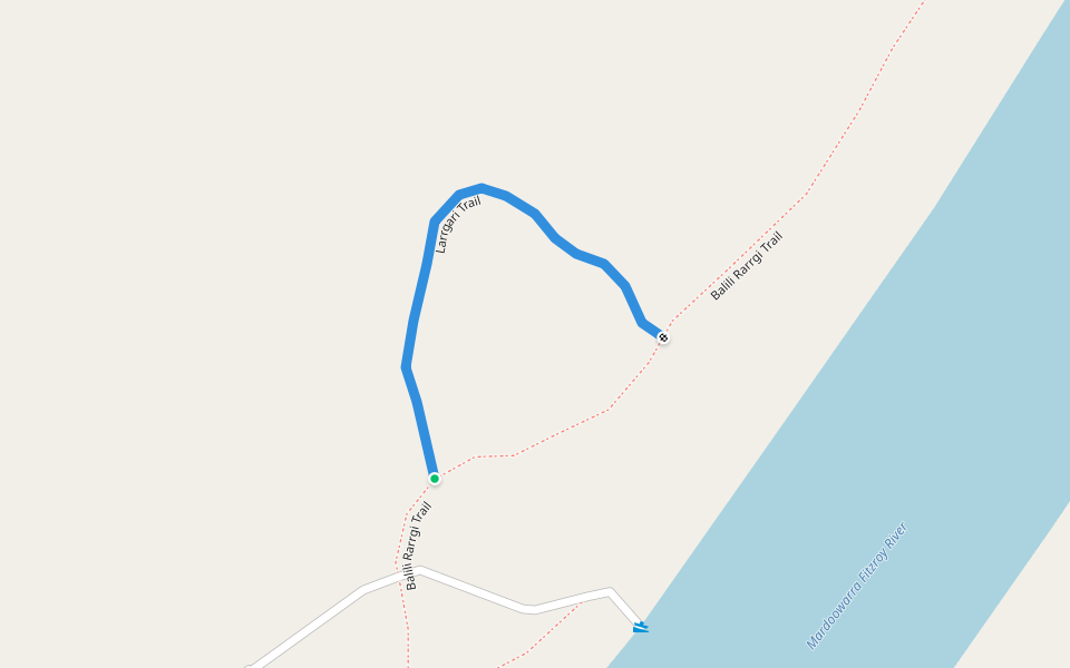 Larrgari Trail walking route map in Wunaamin Miliwundi Ranges