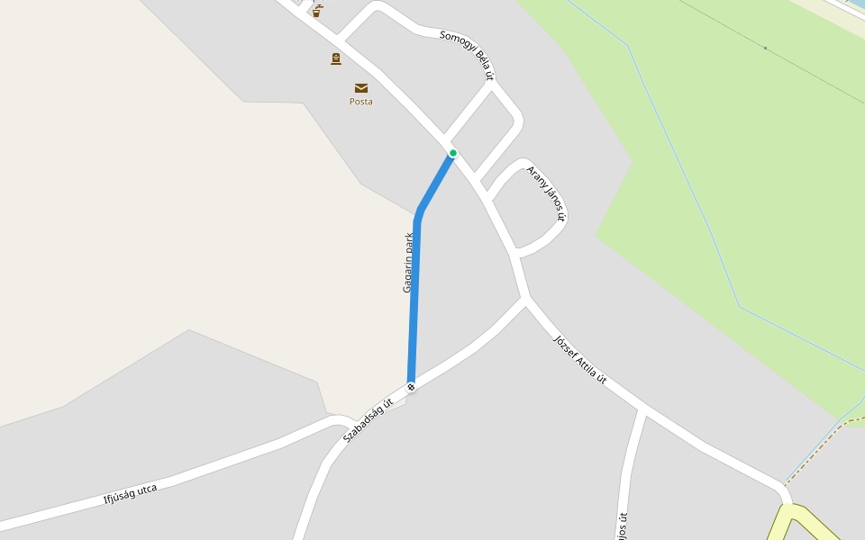 Gagarin park walking route map in Borsodivánka