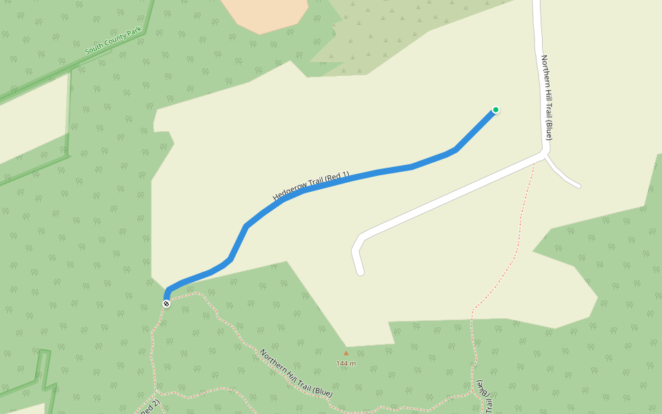 Hedgerow Trail (Red 1) walking route map in West Amwell Township